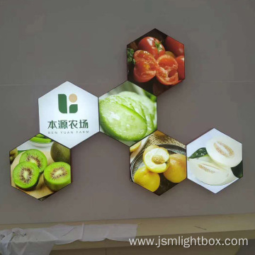 Customized Hexagonal Shaped Fabric Advertising LED Light Box